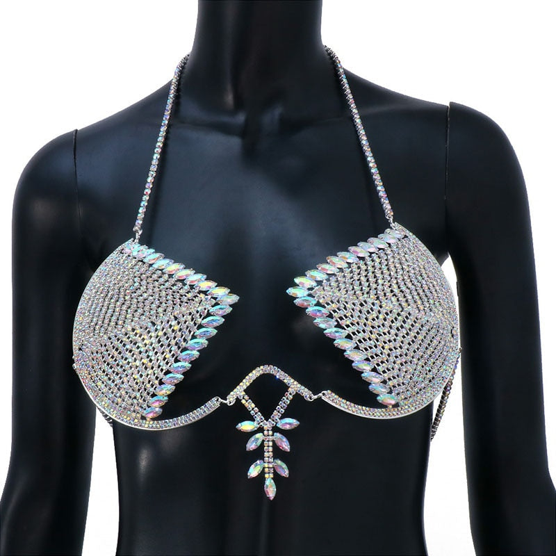 Rhinestone Crystal Bra Top Fashion Closet Clothing