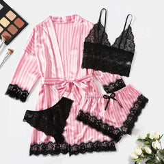 Robe Silk Pajama Set Fashion Closet Clothing