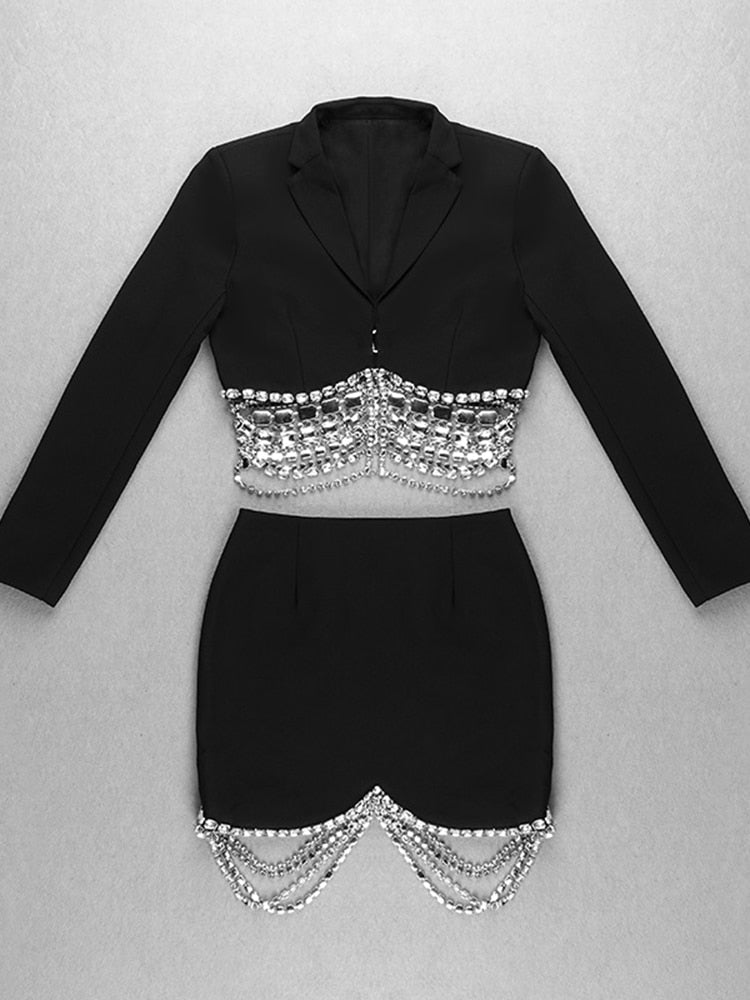 Runway Diamonds Beaded Set Fashion Closet Clothing