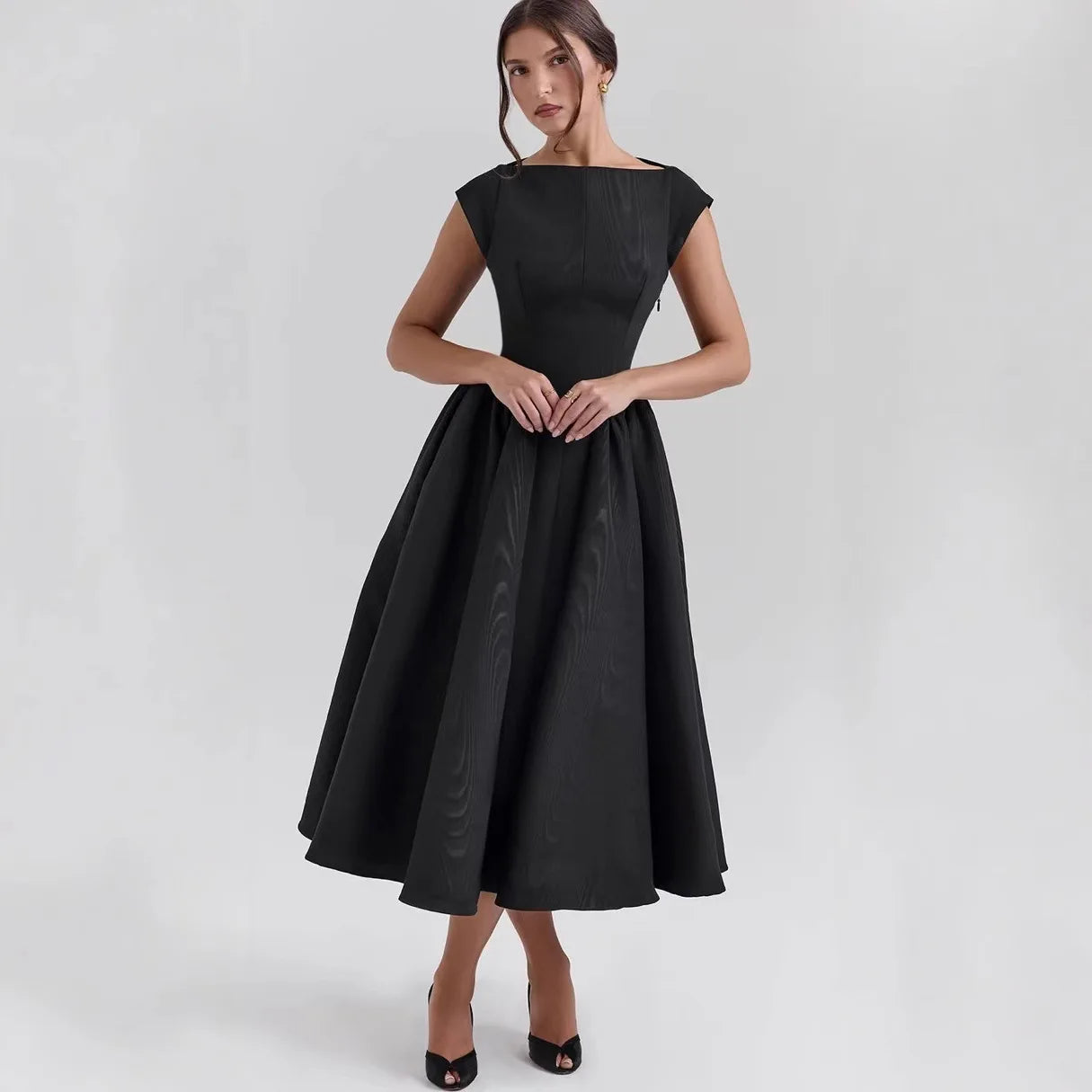 Modern Pleated Midi Dress