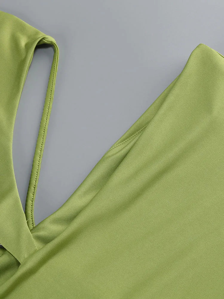 Green Cut-Out Maxi Dress