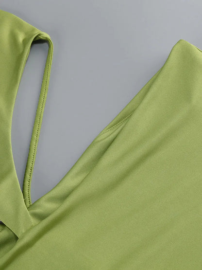 Green Cut-Out Maxi Dress