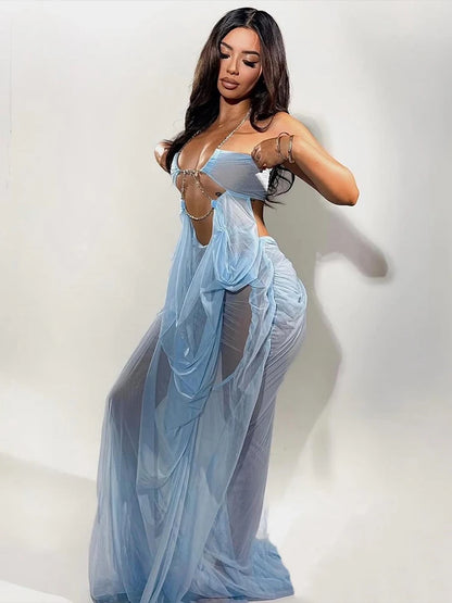 Nina Ruched Maxi Dress