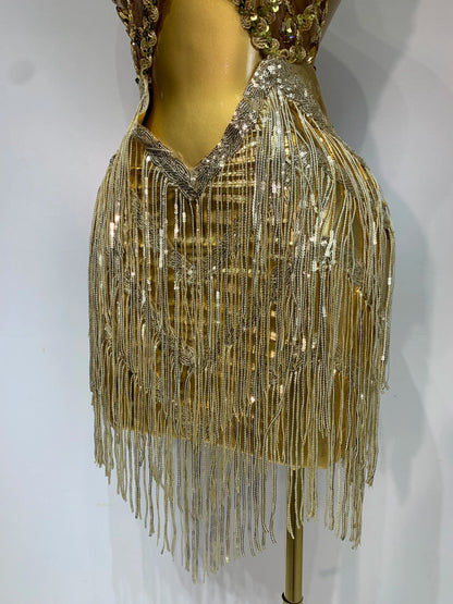 Dee Rhinestone Tassel Dress
