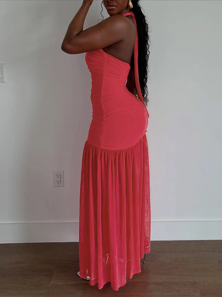 Lisa Ruched Maxi Dress