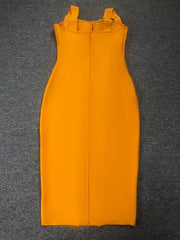 Vibrant Orange Bodycon Bandage Dress
