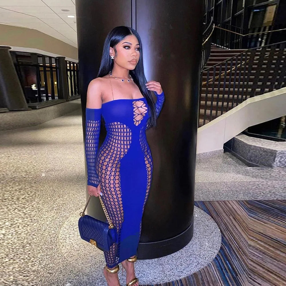 Caroline Mesh Maxi Dress