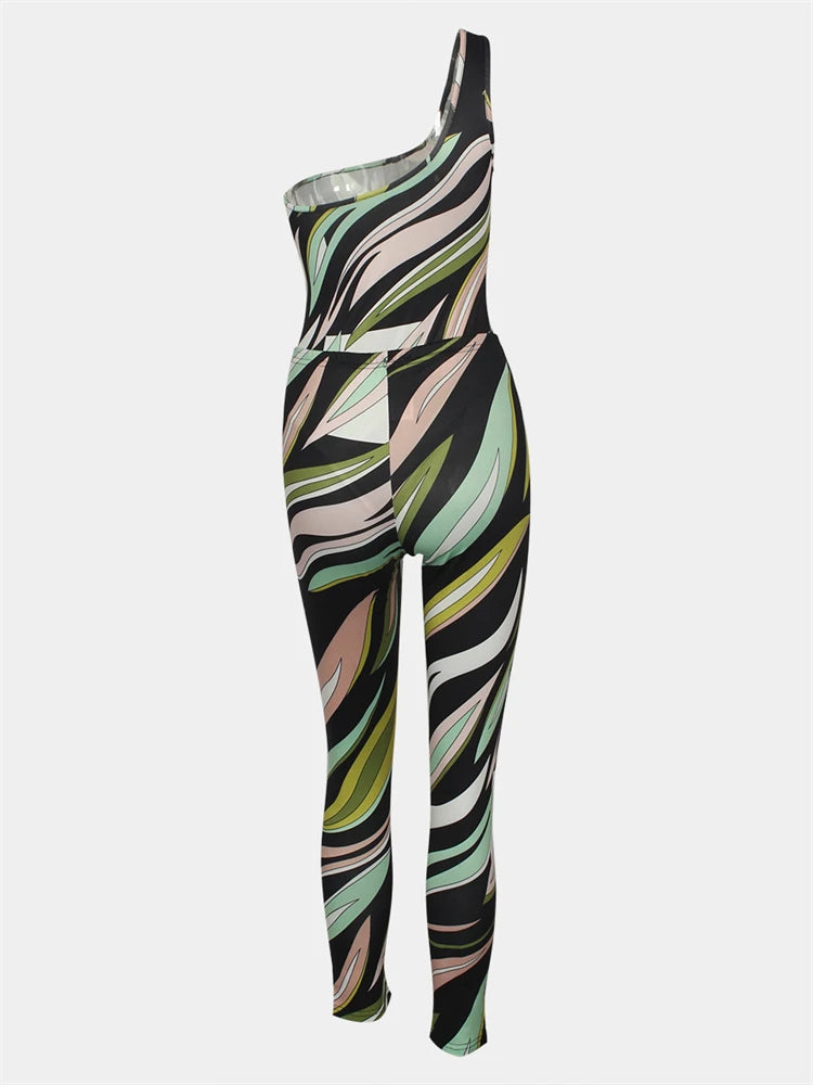 Ana Green Striped Contrast n
 Jumpsuit