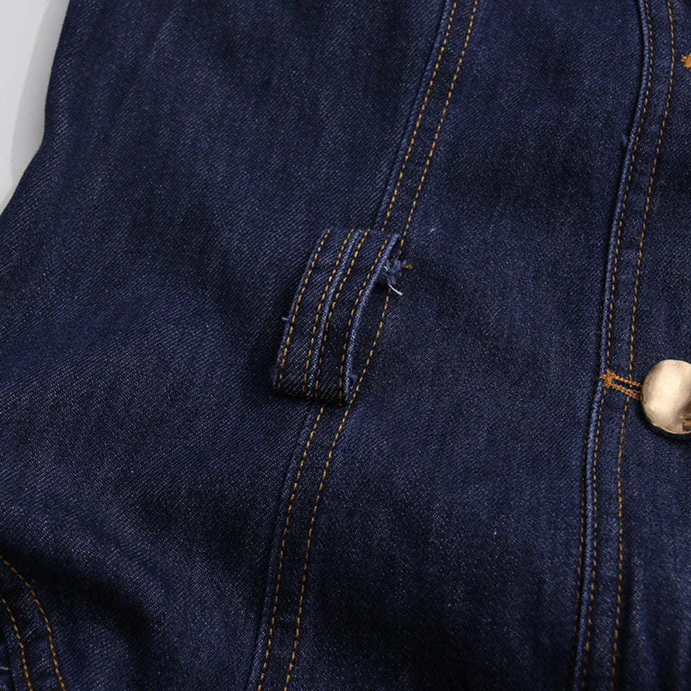 Belted Retro Denim Mini Dress