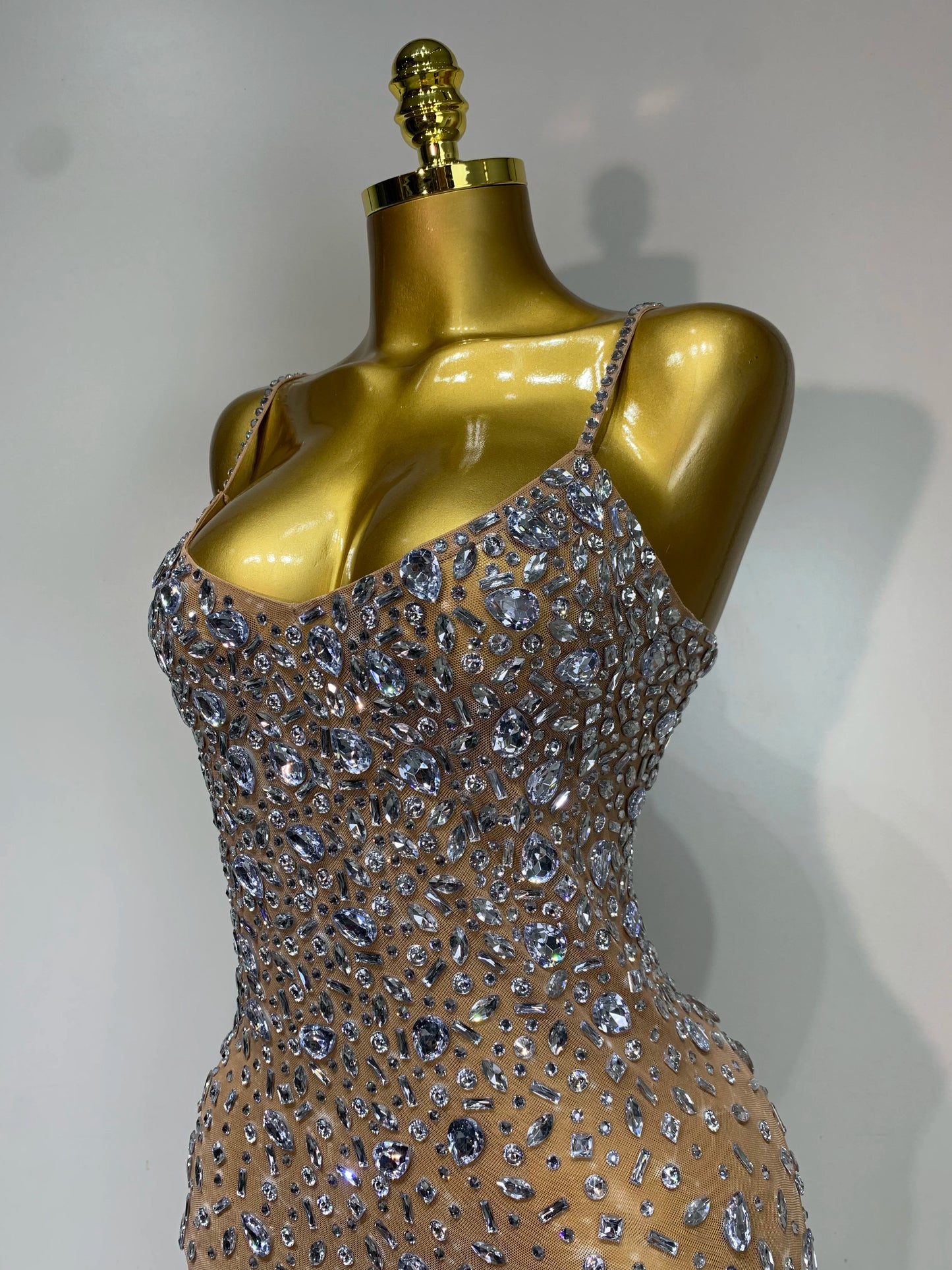 Zoey Rhinestone Mesh Maxi Dress