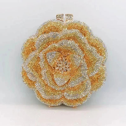 Floral Crystal Clutch Purse