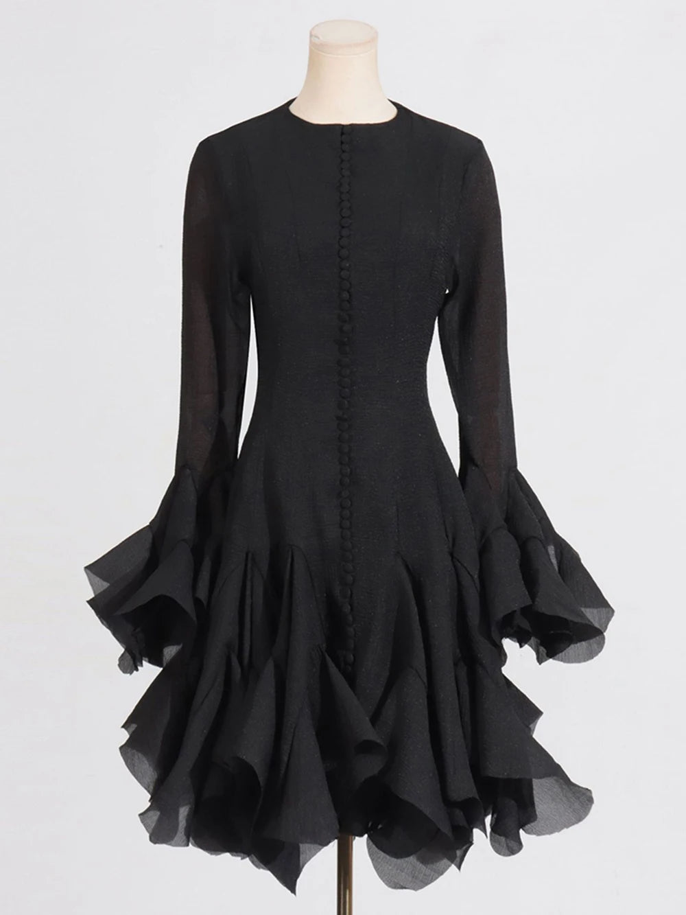 Lory Peated Flare Midi Dress