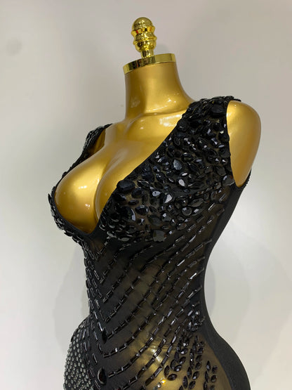 Frankie Rhinestones Mesh Dress