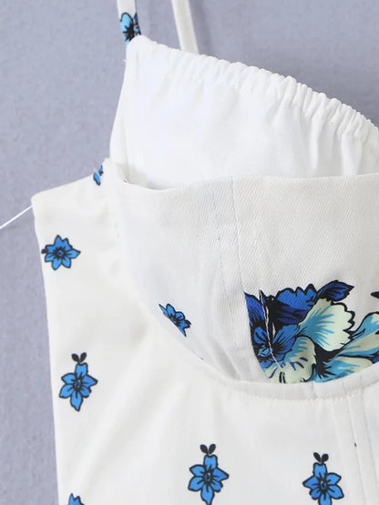 Boho Floral Corset Pants Set