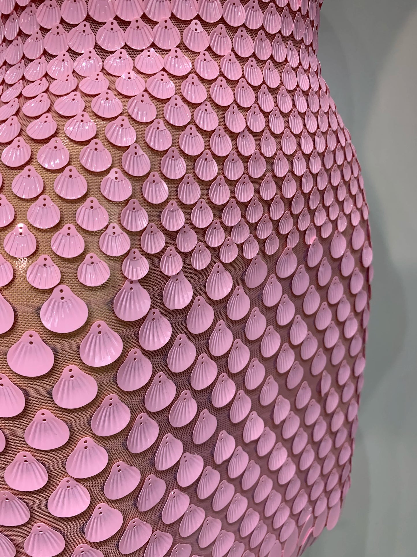 Pink Sequins Backless Mini Dress