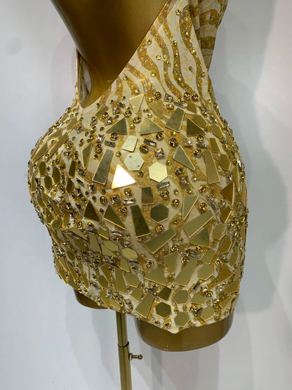 Witney Gold Mini Dress