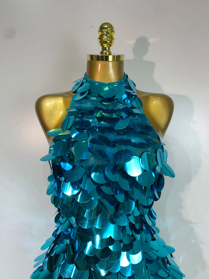 Marissa Sequins Backless Mini Dress