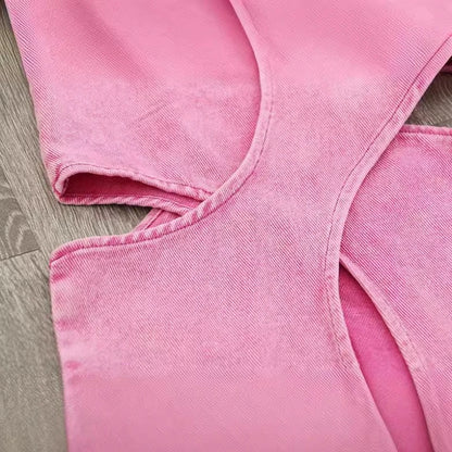 Baby Pink High Waist Jeans