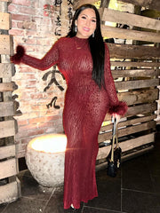 Jazmyne Leopard Feather Dress