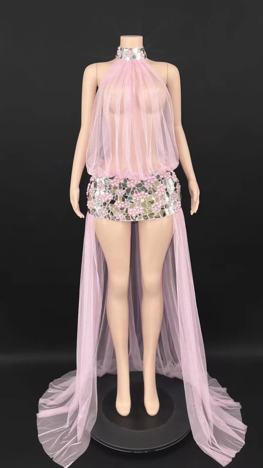 Meisha Sequin Train Dress