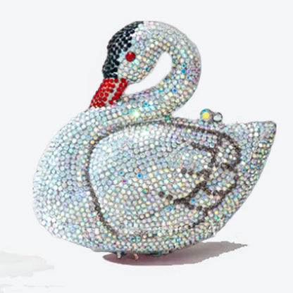 Swan Rhinestone Clutch Purse
