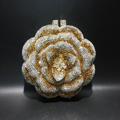 Floral Crystal Clutch Purse