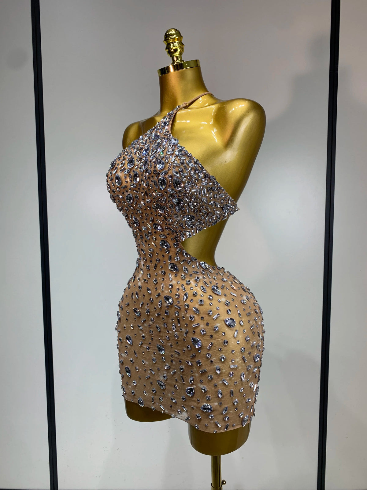 Mila Rhinestone Mini Dress