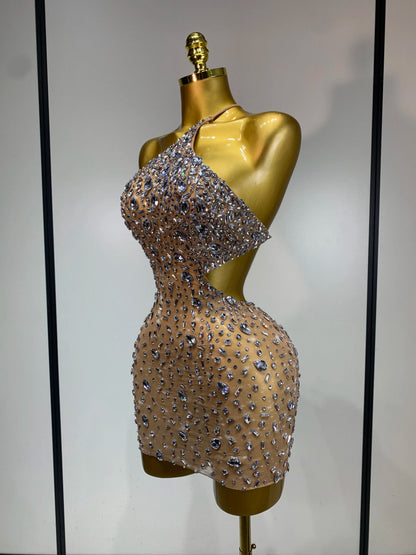 Mila Rhinestone Mini Dress