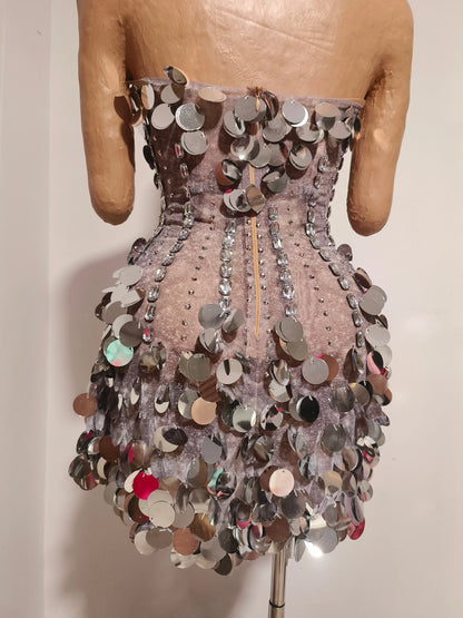 Esther Sequins Mesh Mini Dress