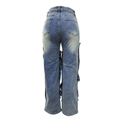 Detachable Buckle High Waist Jeans