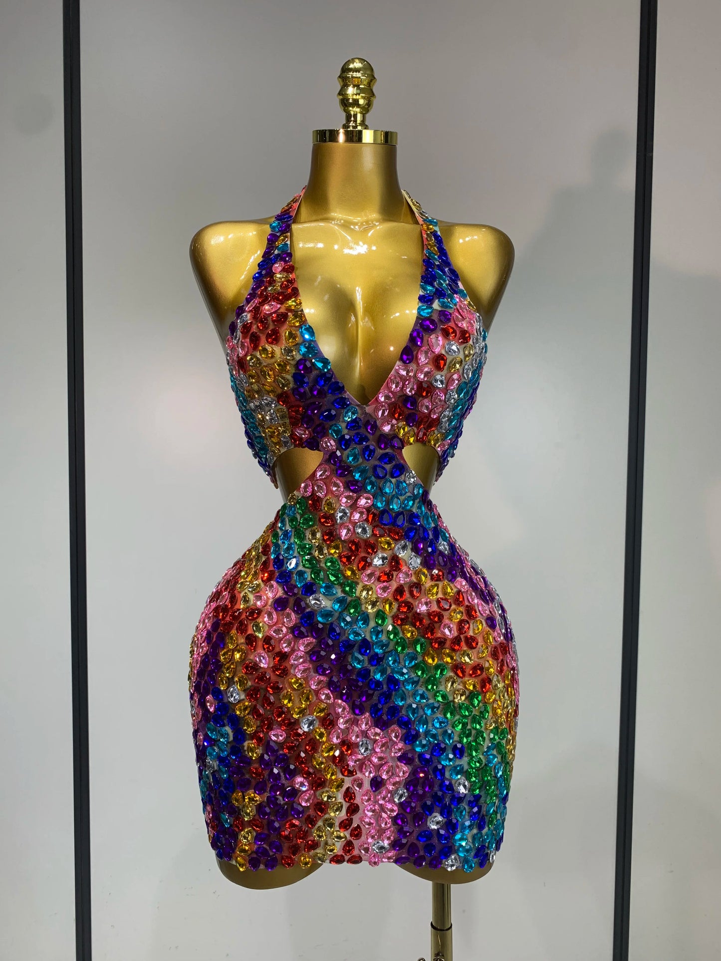 Amleia Rhinestone Mini Dress