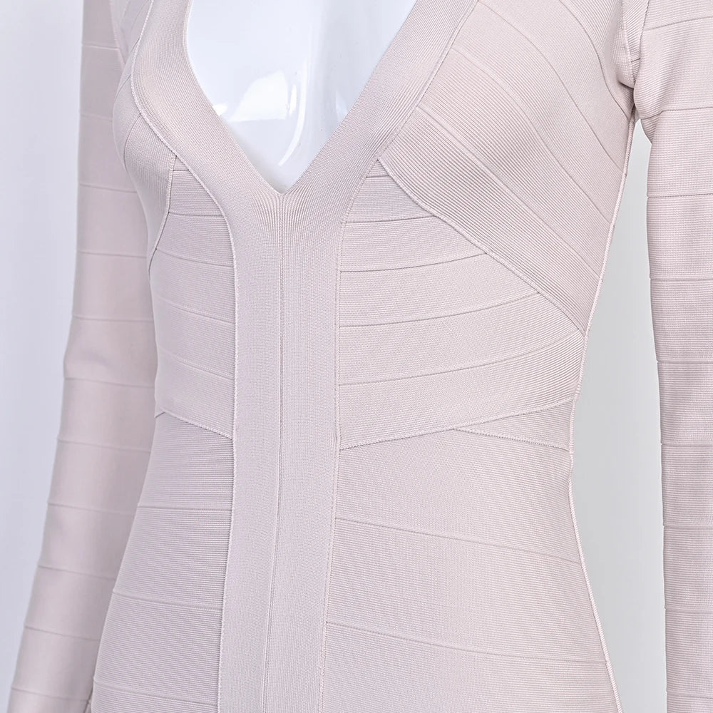 Plunge V Neck Bandage Mini Dress