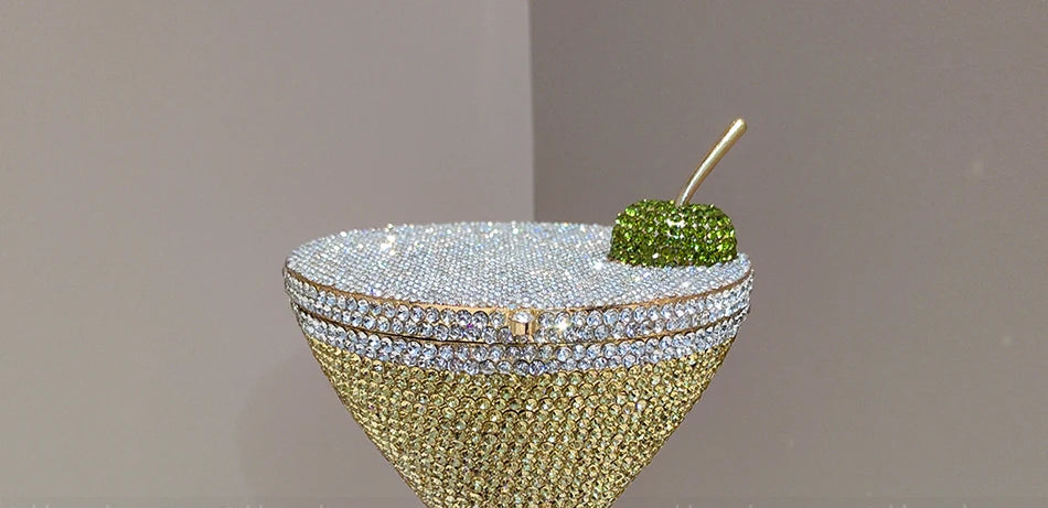 Cherry Goblet Rhinestone Clutch Bag