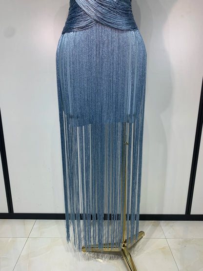 Izabella Tassel Bandage Maxi Dress
