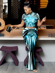 Stripe Flare Pants Set