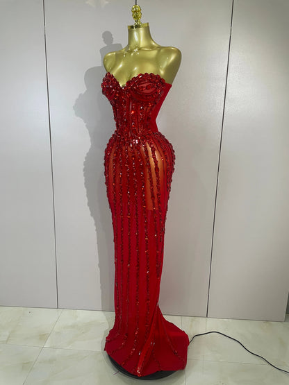 Atacia Elegant Mesh Maxi Dress