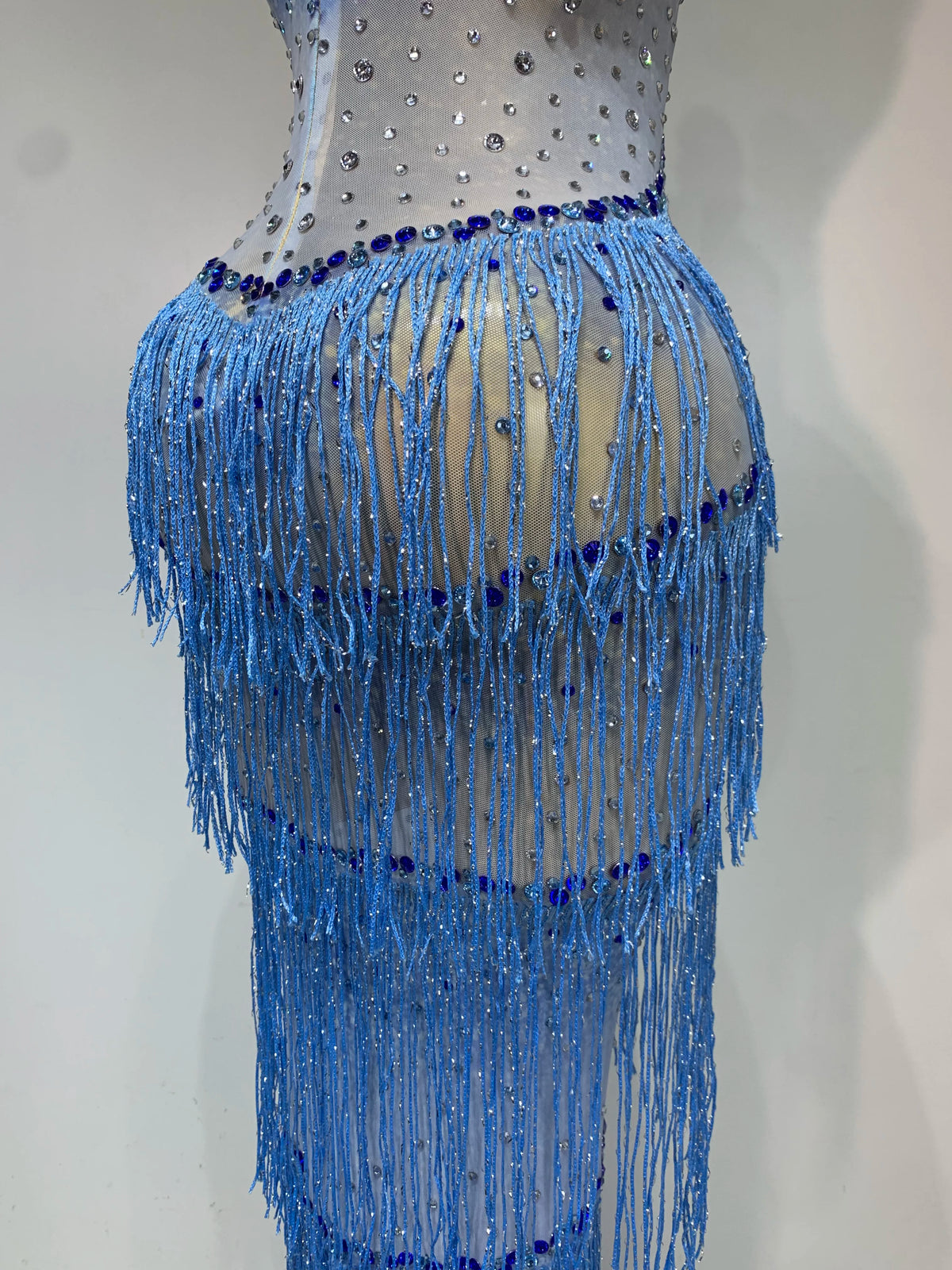 Maxine Tassel Mesh Maxi Dress