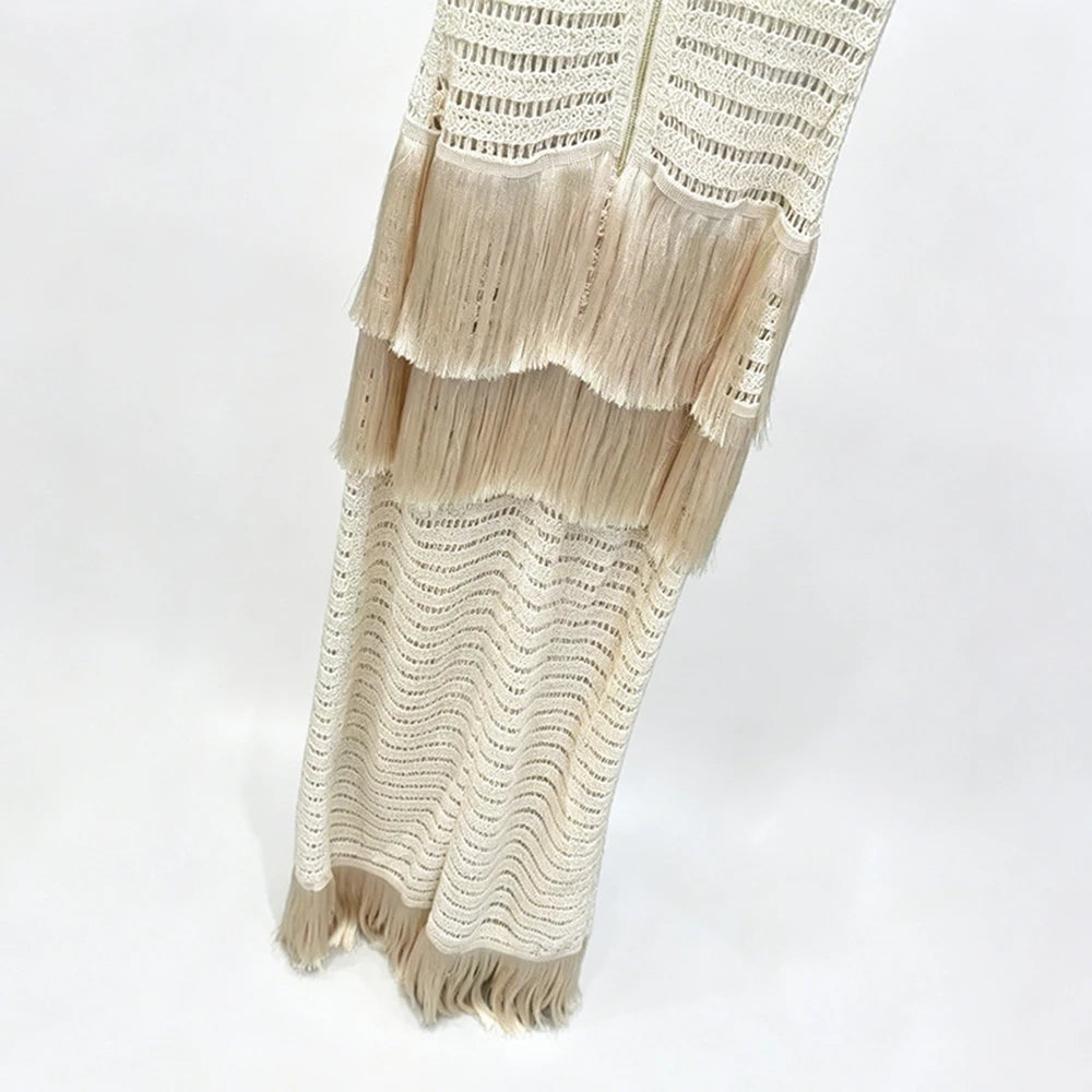 Dolores Knitted Fringe Maxi Dress