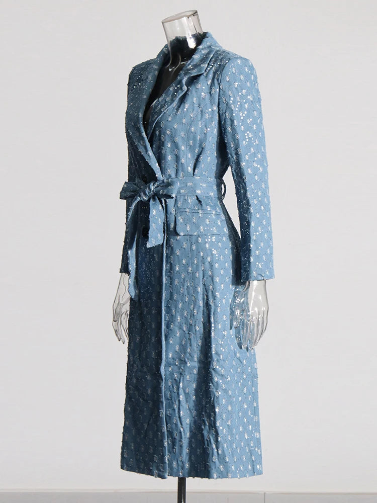Sashes Denim Trench Coat