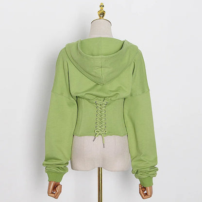 Hoodie Bandage Corset Jacket