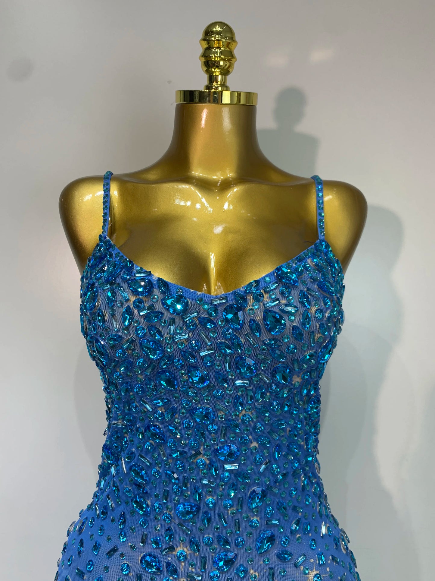 Zoey Rhinestone Mesh Maxi Dress