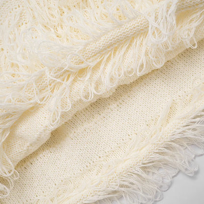 Knit Sweater Fringe Skirt Set