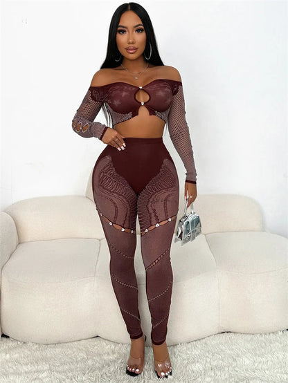 Tysha Off Shoulder Leggings Set