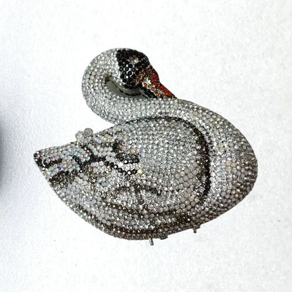 Swan Rhinestone Clutch Purse