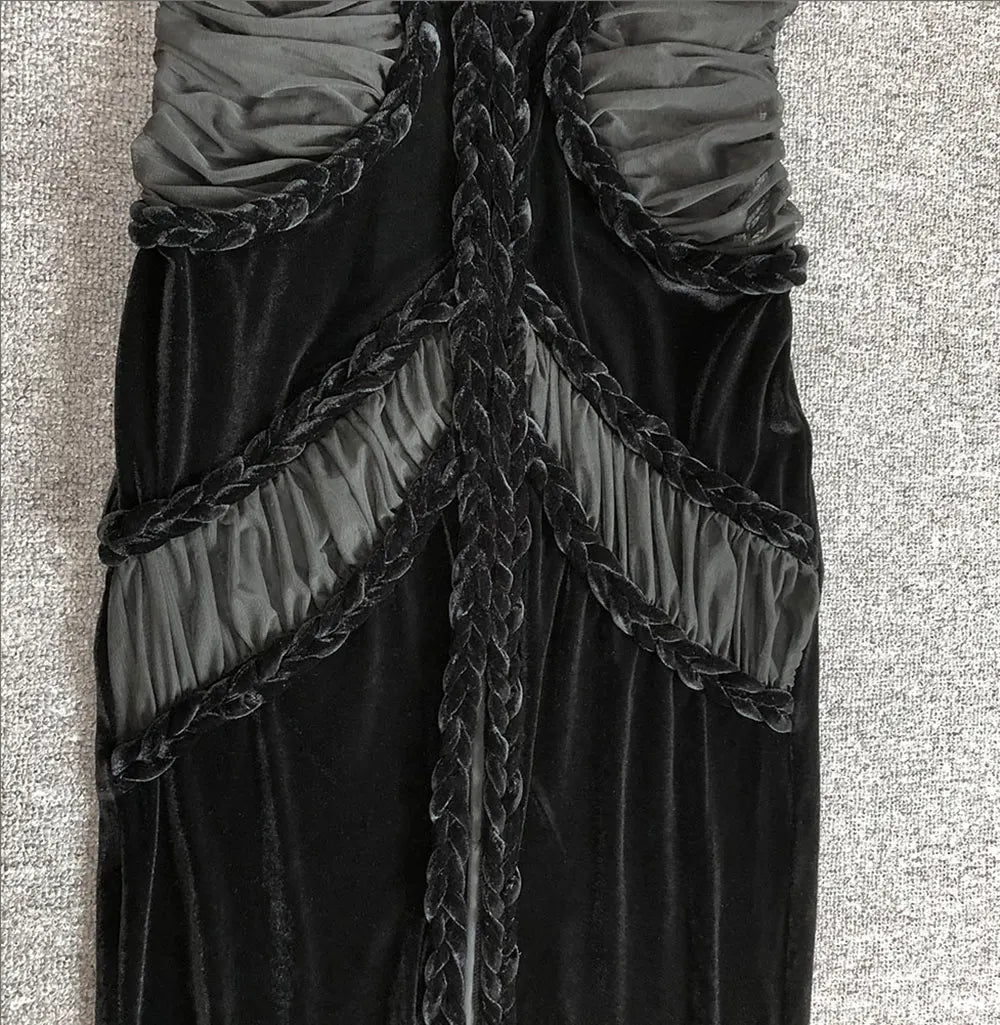 Moraine Sheer Velvet Bodycon Dress