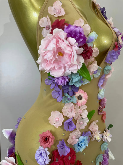 Luxe Flower Mesh Maxi Dress