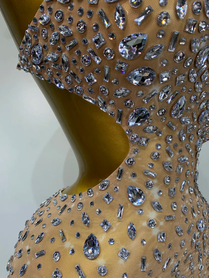 Mila Rhinestone Mini Dress