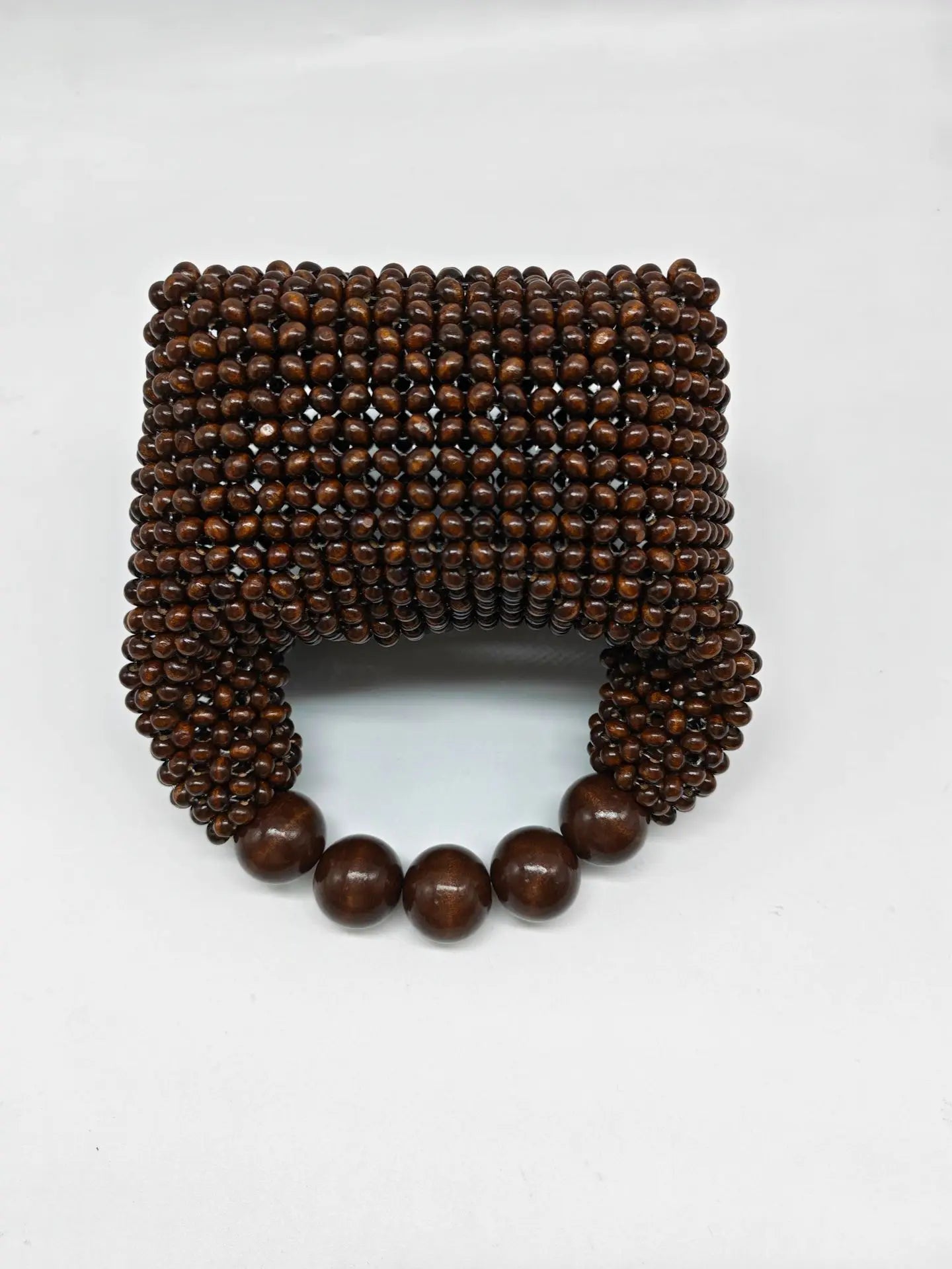 Wooden Bucket Beaded Bag