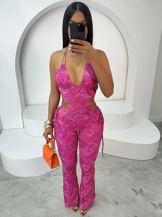 Tie Dye Print Jumpsuit