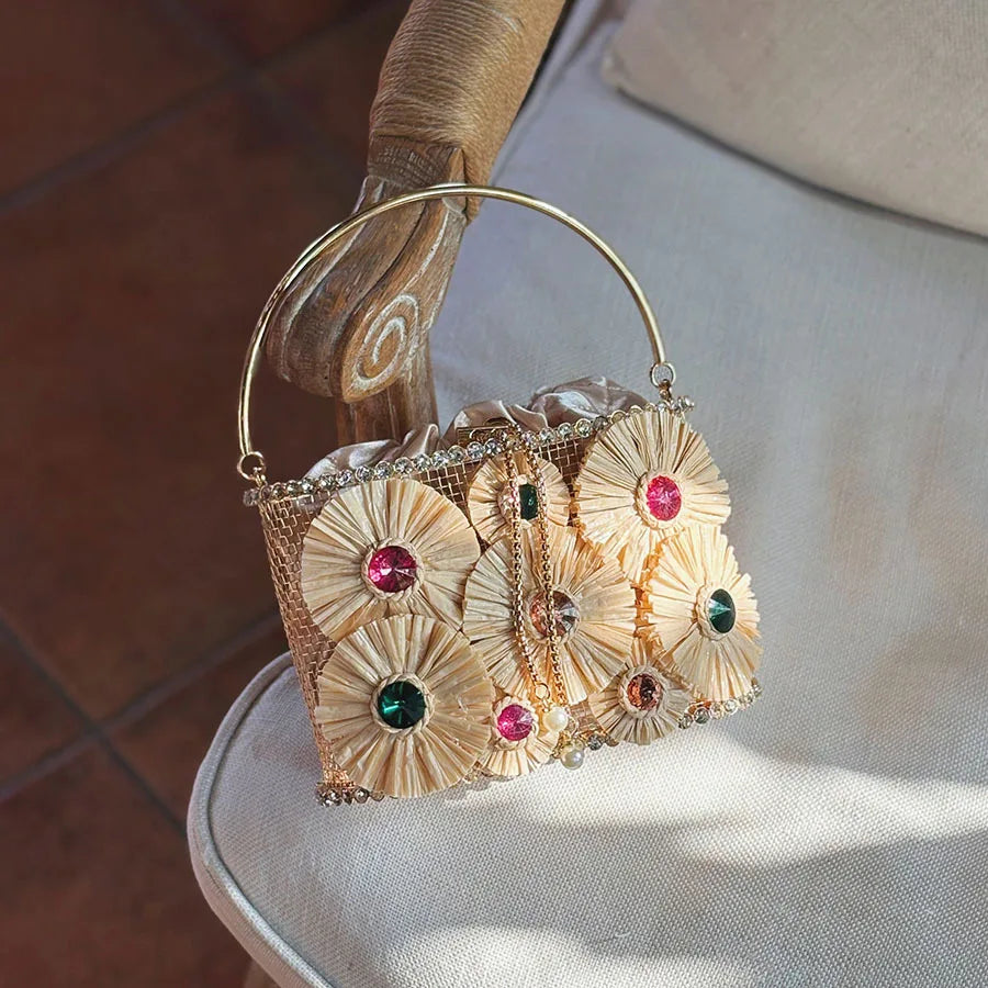 Flower Bucket Cage Purse